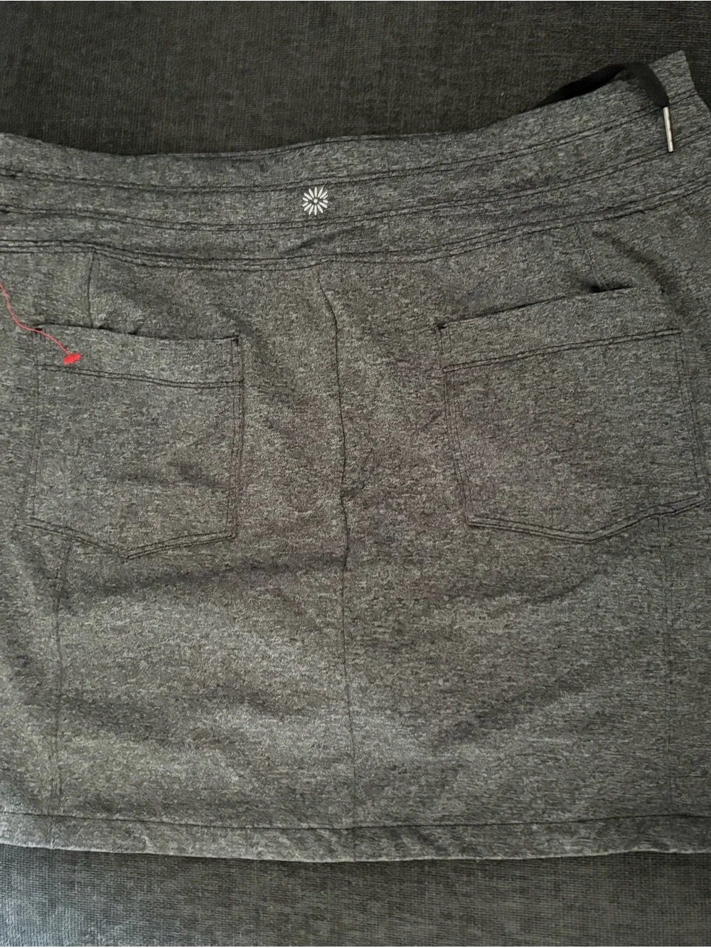 Gray Knit Drawstring Mini Skirt